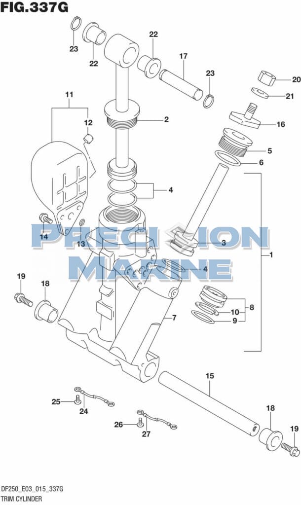 DF200T,Z-225,T,Z-250,T,Z,ST-510001 Trim Cylinder TRANSOM(L) (DF200T E03)