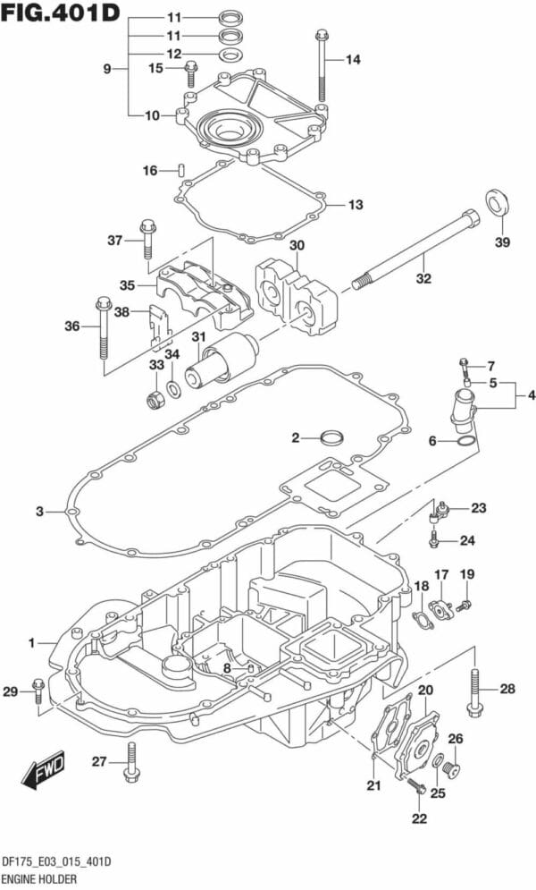 DF150,-175,-T,-Z,-ST,TG,-ZG,-510001 Engine Holder (DF150ZG E03)