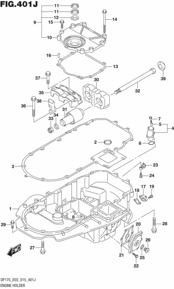 DF150,-175,-T,-Z,-ST,TG,-ZG,-510001 Engine Holder (DF150ST E03)