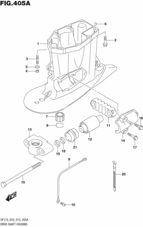 DF150,-175,-T,-Z,-ST,TG,-ZG,-510001 Drive Shaft Housing (DF150T E03)