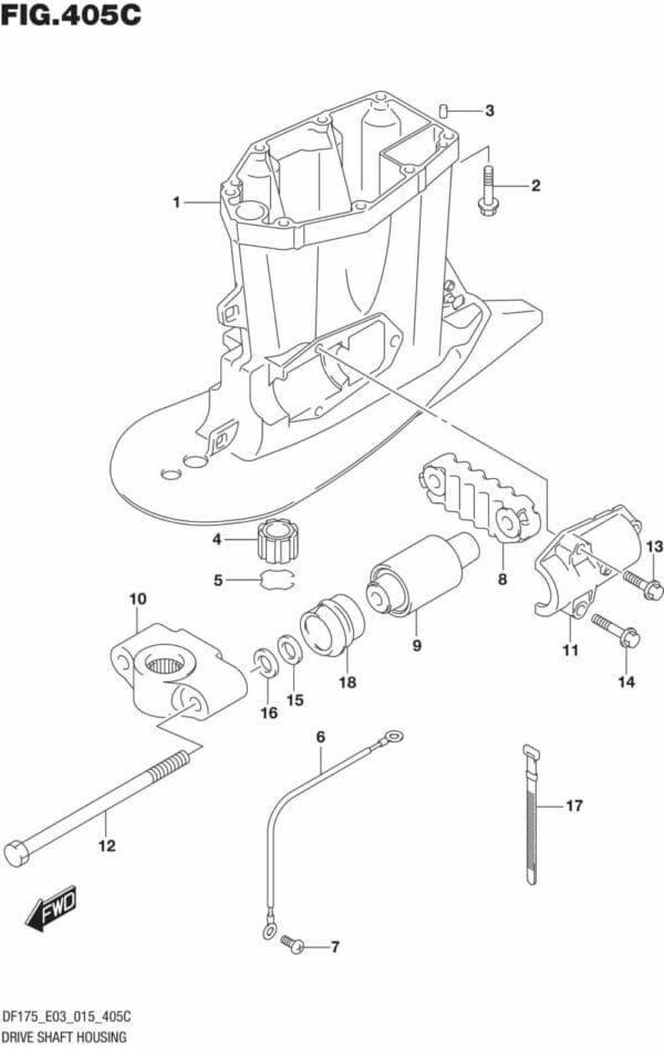 DF150,-175,-T,-Z,-ST,TG,-ZG,-510001 Drive Shaft Housing (DF150Z E03)