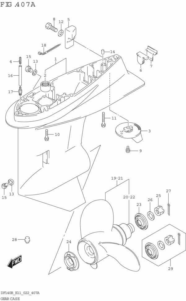 DF140BT,BZ-240001 Gear Case (DF140BT:E11)