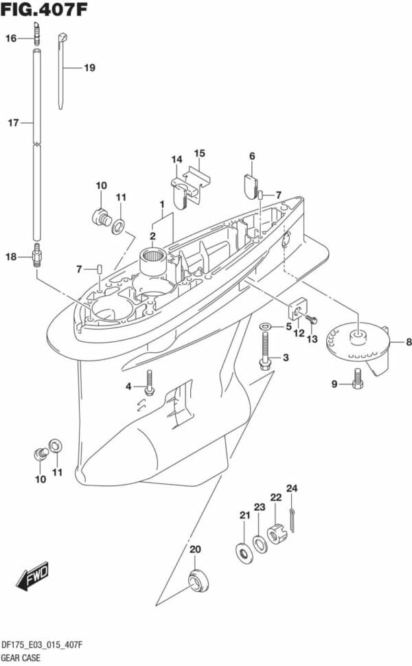 DF150,-175,-T,-Z,-ST,TG,-ZG,-510001 Gear Case (DF175TG E03)