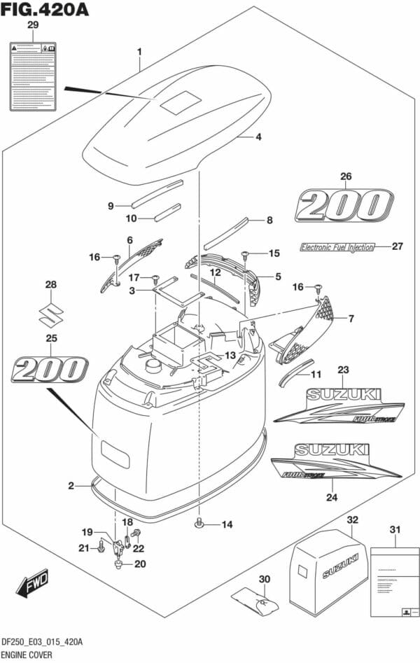 DF200T,Z-225,T,Z-250,T,Z,ST-510001 Engine Cover (FOR 0EP) (DF200T E03)