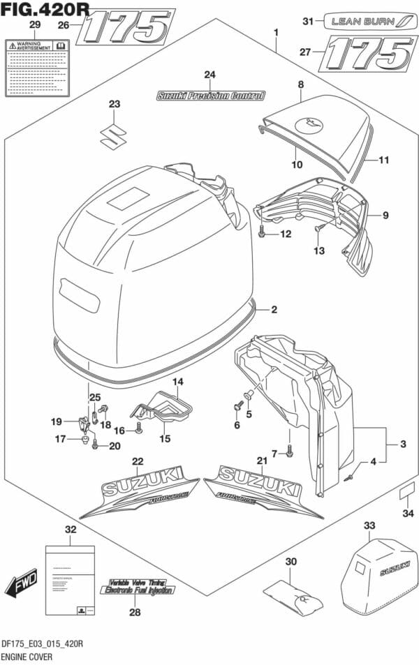 DF150,-175,-T,-Z,-ST,TG,-ZG,-510001 Engine Cover (FOR 0EP) (DF175ZG E03)