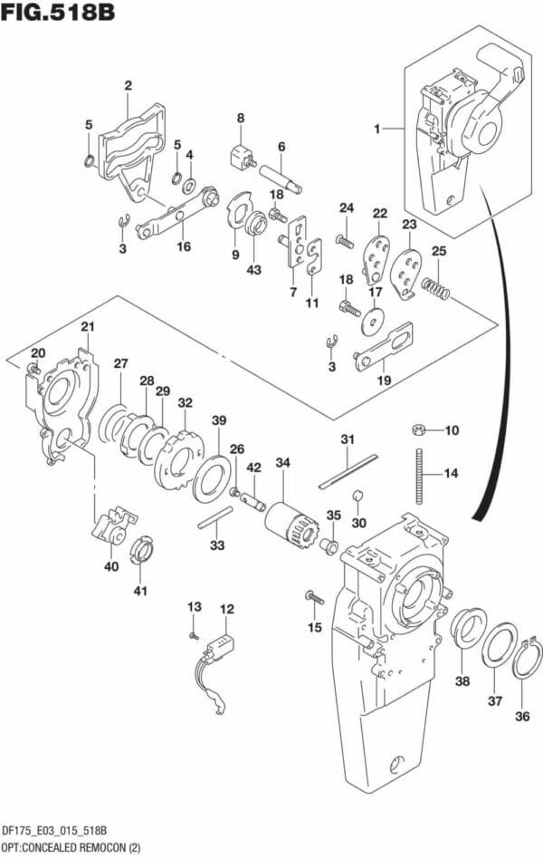 DF150,-175,-T,-Z,-ST,TG,-ZG,-510001 OPT: Concealed Remocon (2) (DF150Z E03)