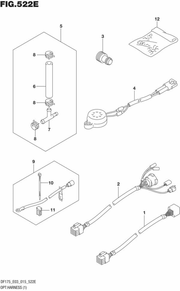 DF150,-175,-T,-Z,-ST,TG,-ZG,-510001 OPT: Harness (1) (DF175T E03)