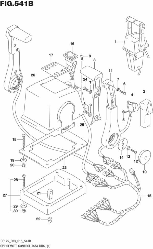 DF150,-175,-T,-Z,-ST,TG,-ZG,-510001 OPT: Remote Control Assy Dual (1) (DF150Z E03)