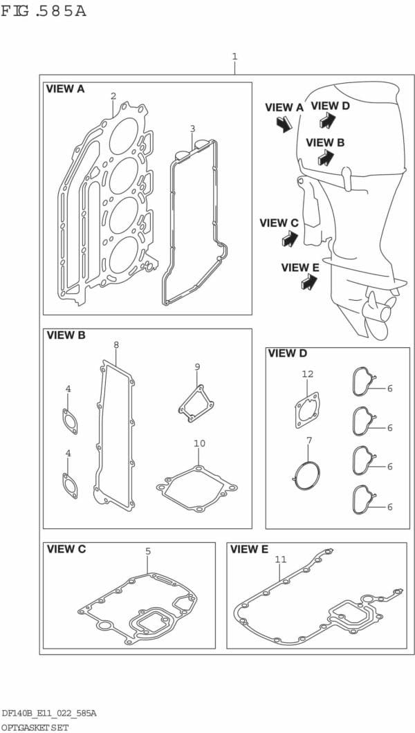 DF140BT,BZ-240001 OPT: Gasket Set