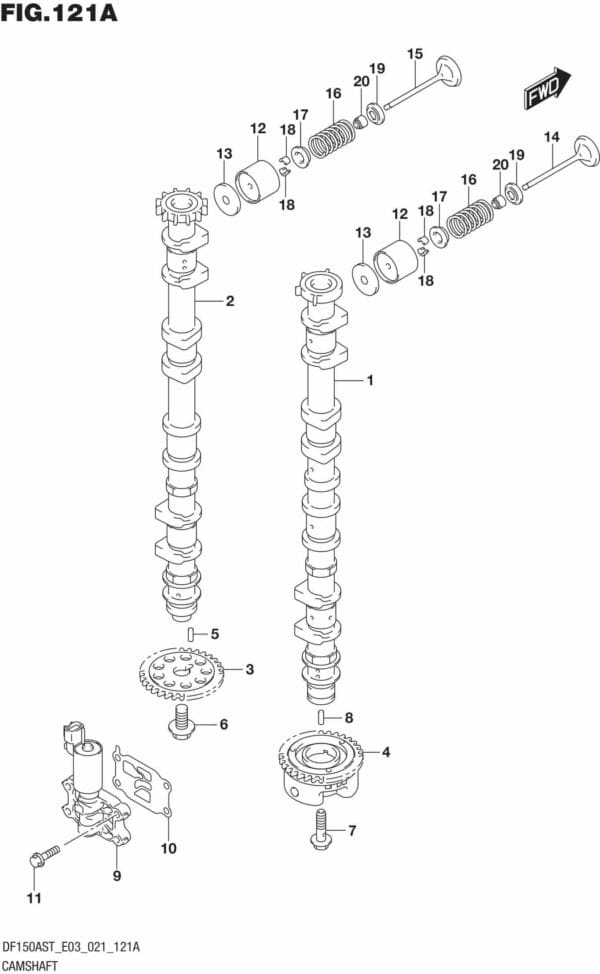 DF150AST,200AST-140001 Camshaft (DF200AST)