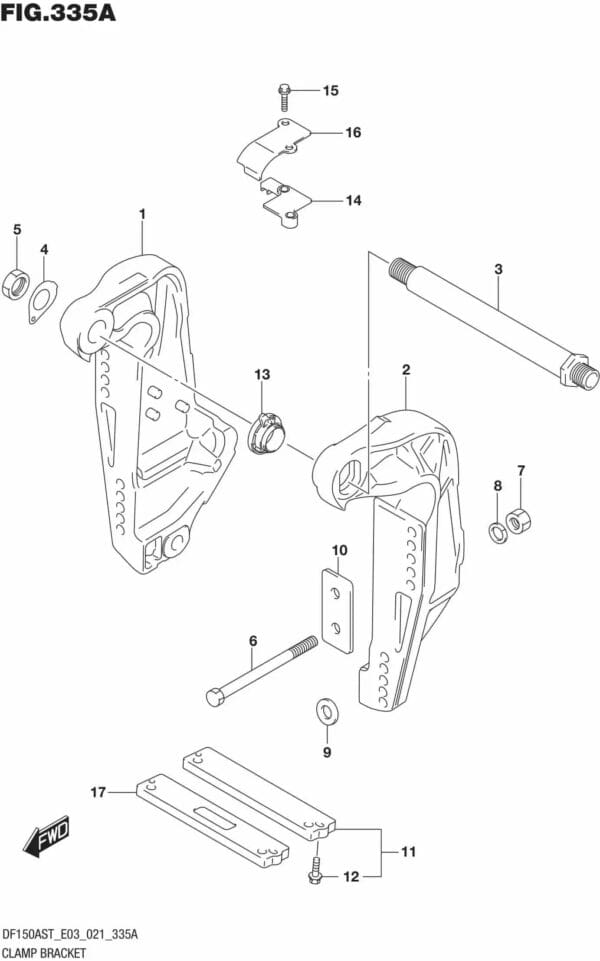 DF150AST,200AST-140001 Clamp Bracket