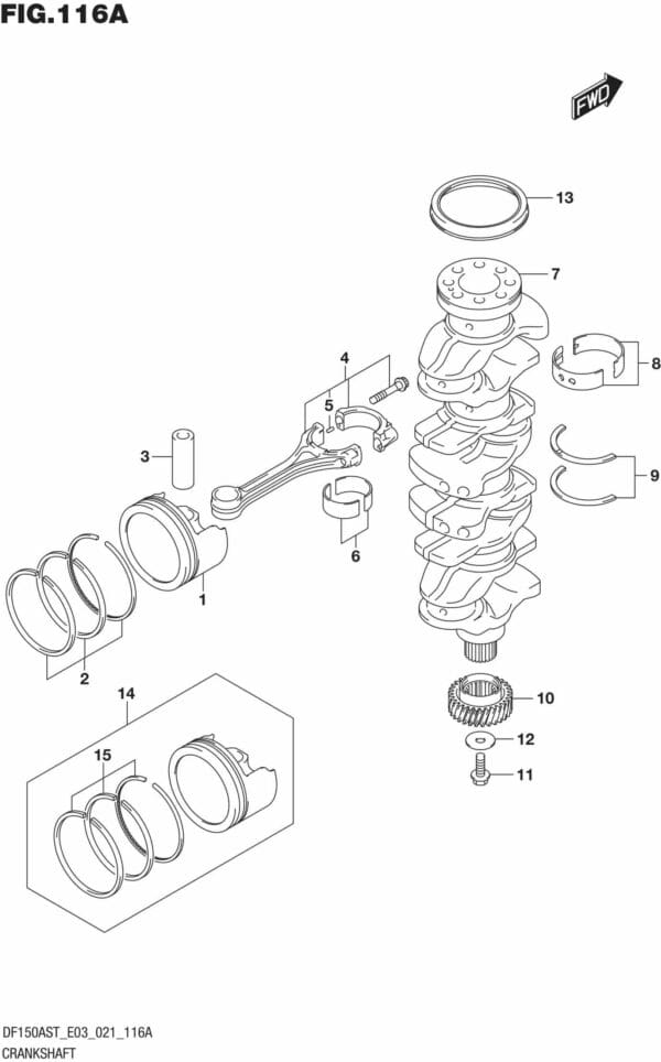 DF150AST,200AST-140001 Crankshaft