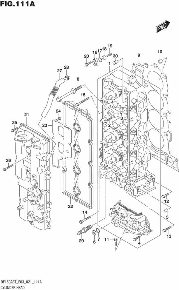 DF150AST,200AST-140001 Cylinder Head (DF200AST)