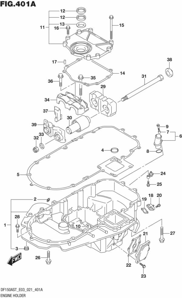 DF150AST,200AST-140001 Engine Holder