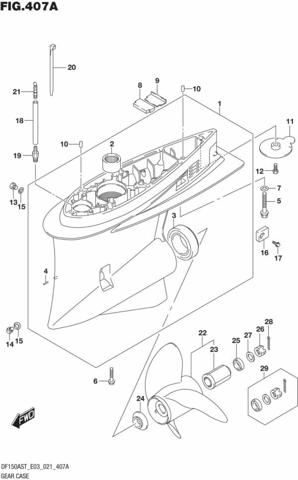 DF150AST,200AST-140001 Gear Case