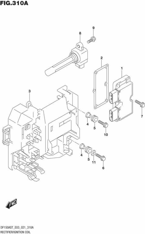 DF150AST,200AST-140001 Rectifier/Ignition Coil