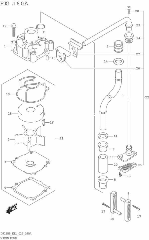 DF115BT,BZ-240001 Water Pump (E11)