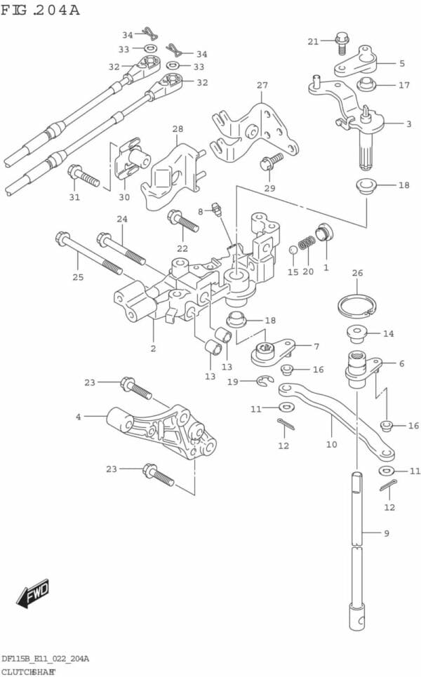 DF115BT,BZ-240001 Clutch Shaft