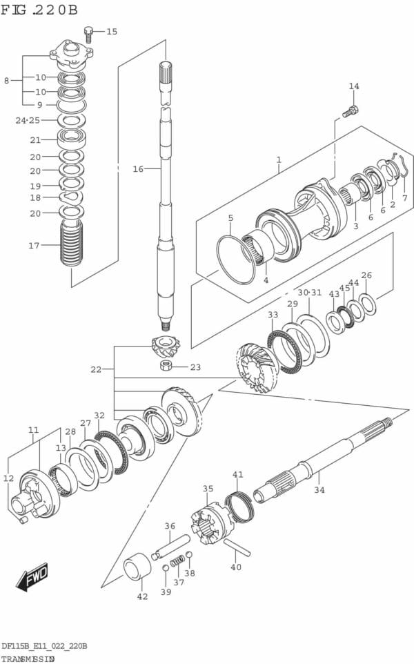 DF115BT,BZ-240001 Transmission (DF115BZ)