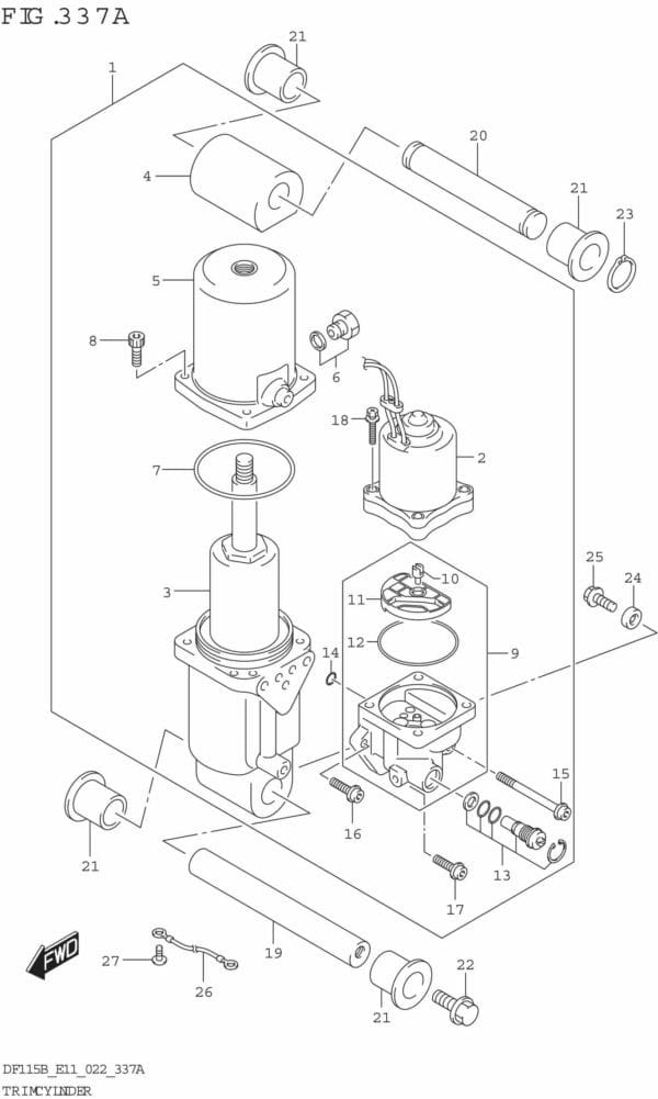 DF115BT,BZ-240001 Trim Cylinder