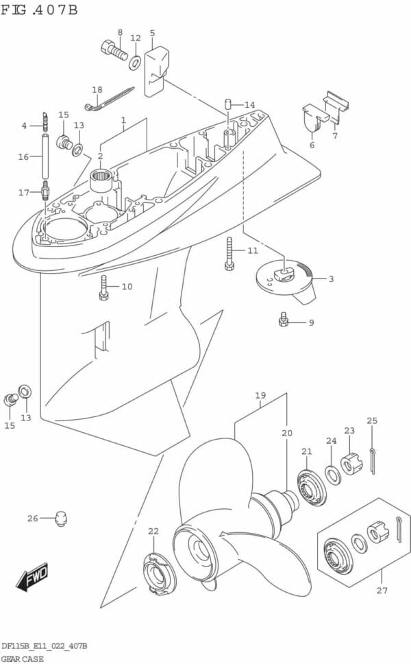 DF115BT,BZ-240001 Gear Case (DF115BZ:E11)