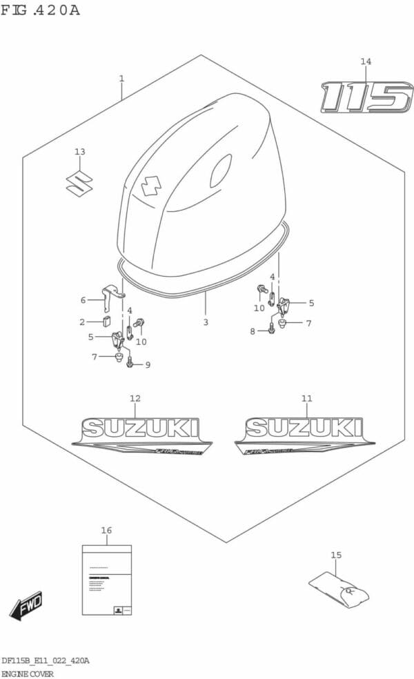 DF115BT,BZ-240001 Engine Cover