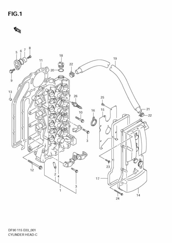 DF90/115 2001-2008 DF100/115 2009-2011 Cylinder Head