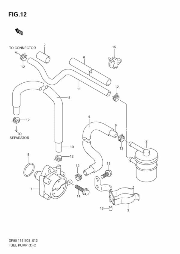 DF90/115 2001-2008 DF100/115 2009-2011 Fuel Pump