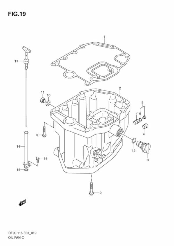 DF90/115 2001-2008 DF100/115 2009-2011 Oil Pan