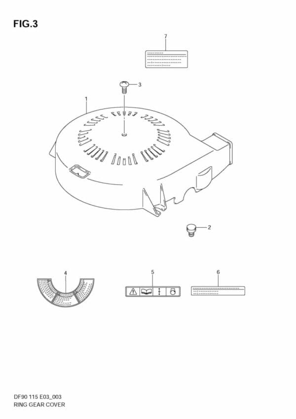 DF90/115 2001-2008 DF100/115 2009-2011 Ring Gear Cover