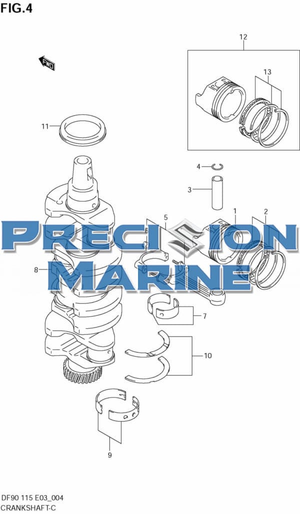 DF90/115 2001-2008 DF100/115 2009-2011 Crankshaft