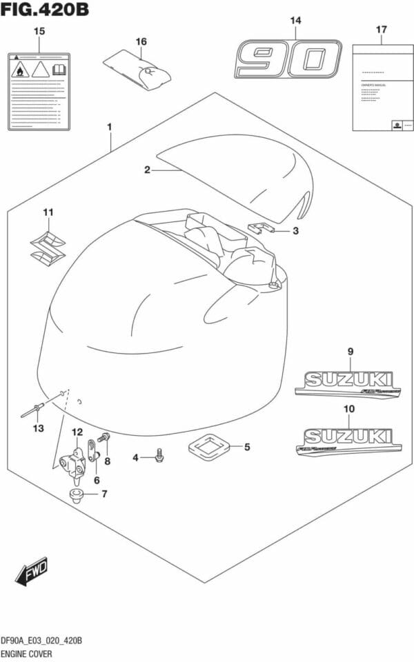 DF70AT-90AT-040001 Engine Cover (DF90A)