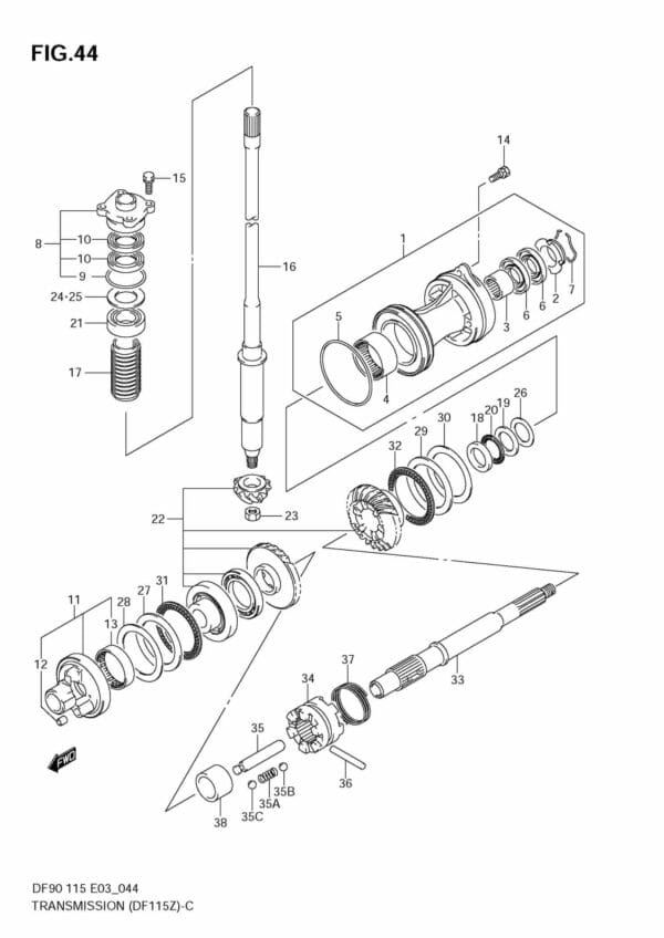 DF90/115 2001-2008 DF100/115 2009-2011 Transmission (DF115Z)