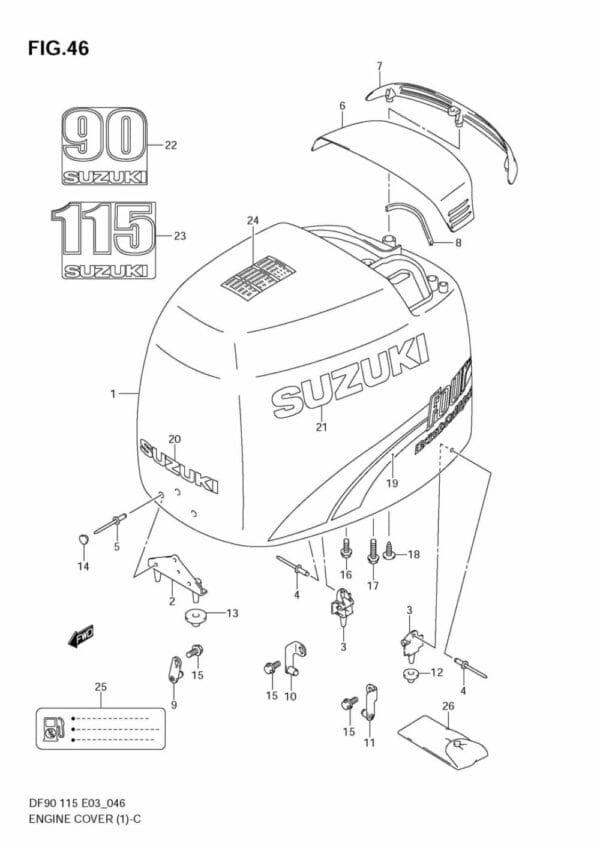 DF90/115 2001-2008 DF100/115 2009-2011 Engine Cover (MODEL:01,02)