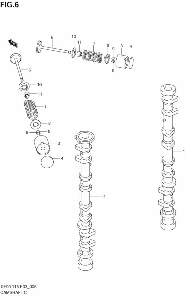 DF90/115 2001-2008 DF100/115 2009-2011 Camshaft