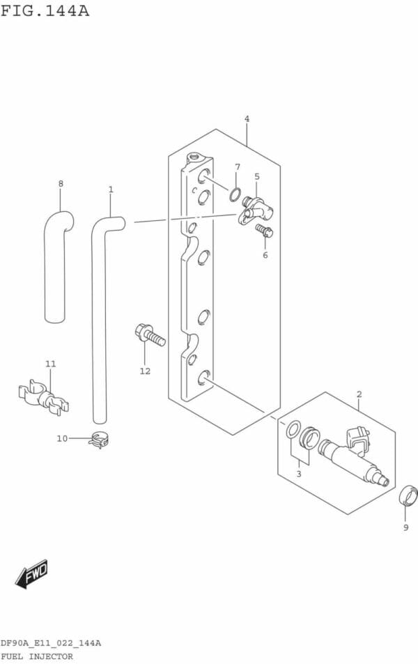 DF70A,ATH,80A,ATH,90A,ATH,100BT-240001 Fuel Injector (E01 E03 E11)