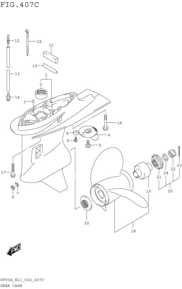 Gear Case ((DF70ATH DF90ATH):E01:020)