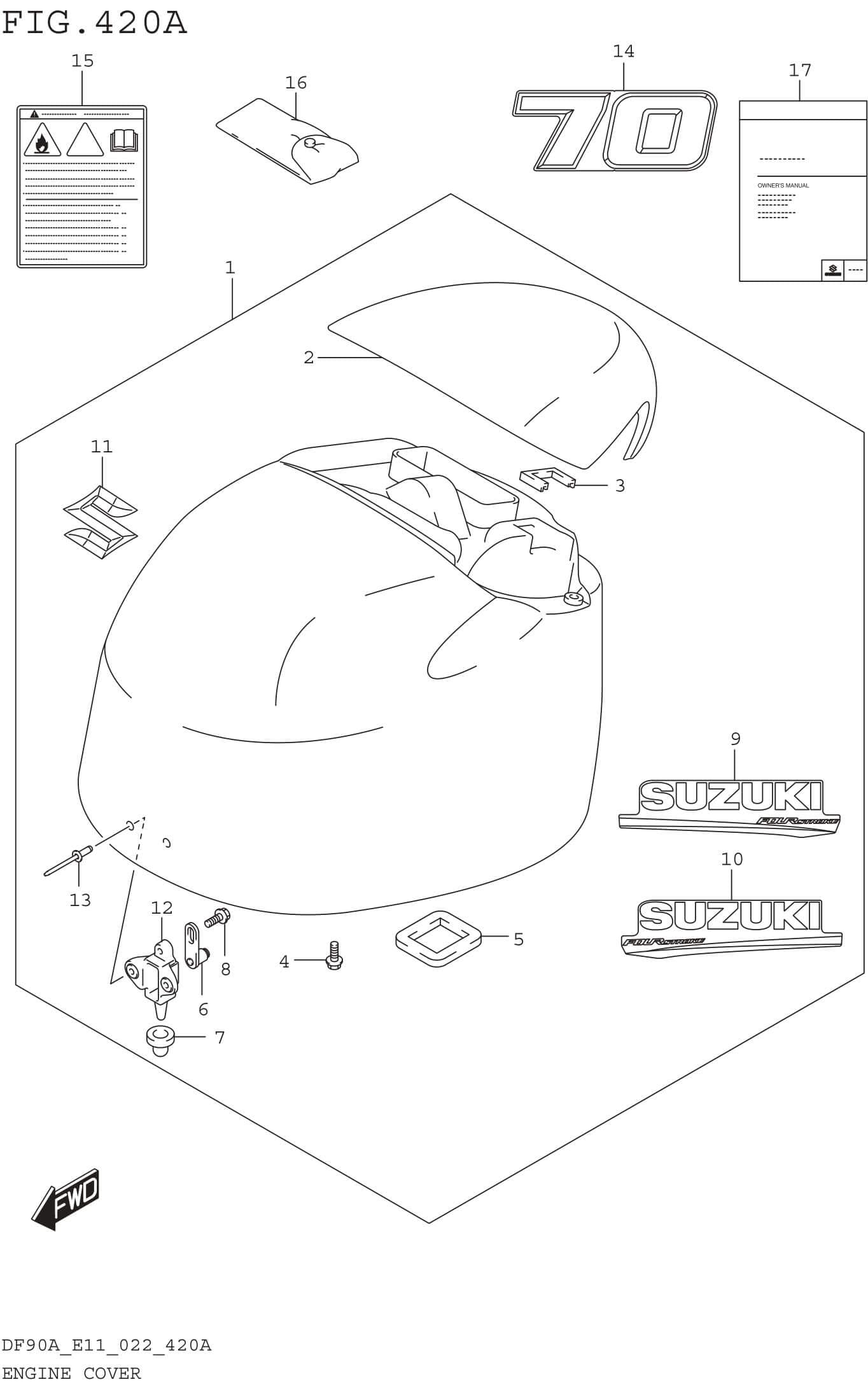 Engine Cover ((DF70A DF70ATH):020) | Precision Marine