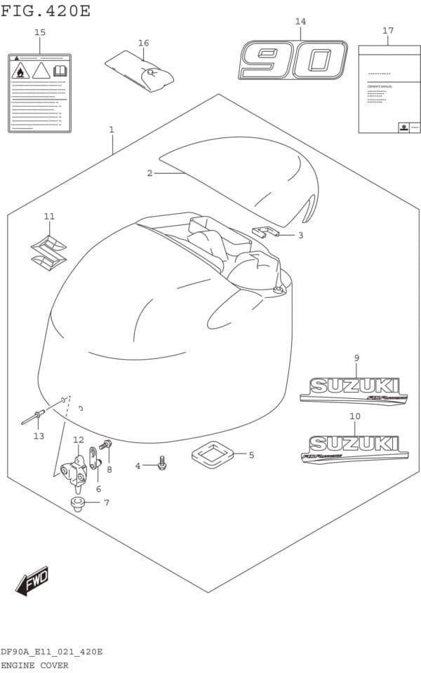 Engine Cover ((DF90A DF90ATH) 020)