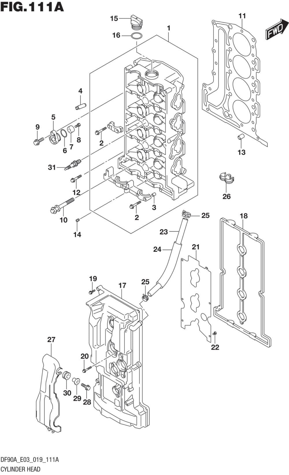DF70A,90A910001 Cylinder Head Precision Marine