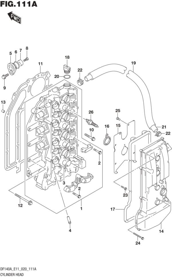 DF100AT,115AT,AZ,AST,140AT,AZ-040001 Cylinder Head