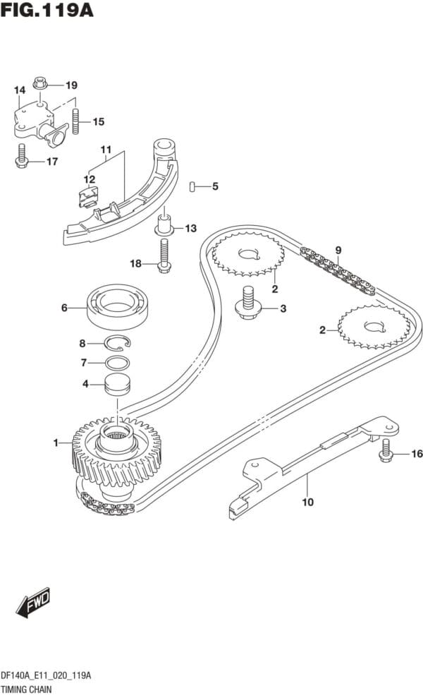 DF100AT,115AT,AZ,AST,140AT,AZ-040001 Timing Chain