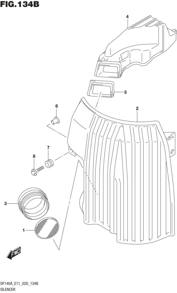 DF100AT,115AT,AZ,AST,140AT,AZ-040001 Silencer (DF115AST)(DF115AT)(DF115AZ)(DF140AT)(DF140AZ)