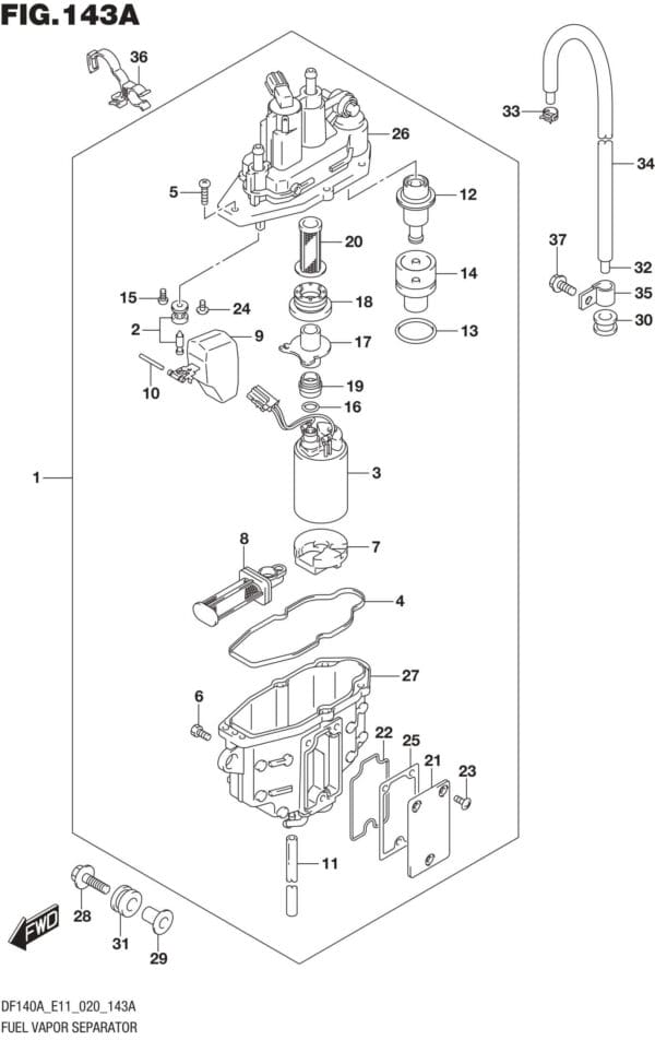 DF100AT,115AT,AZ,AST,140AT,AZ-040001 Fuel Vapor Separator (E03)(E11)