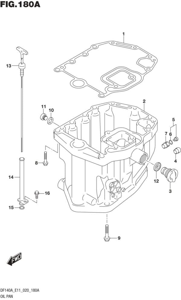 DF100AT,115AT,AZ,AST,140AT,AZ-040001 Oil Pan (DF100AT)(DF115AST)
