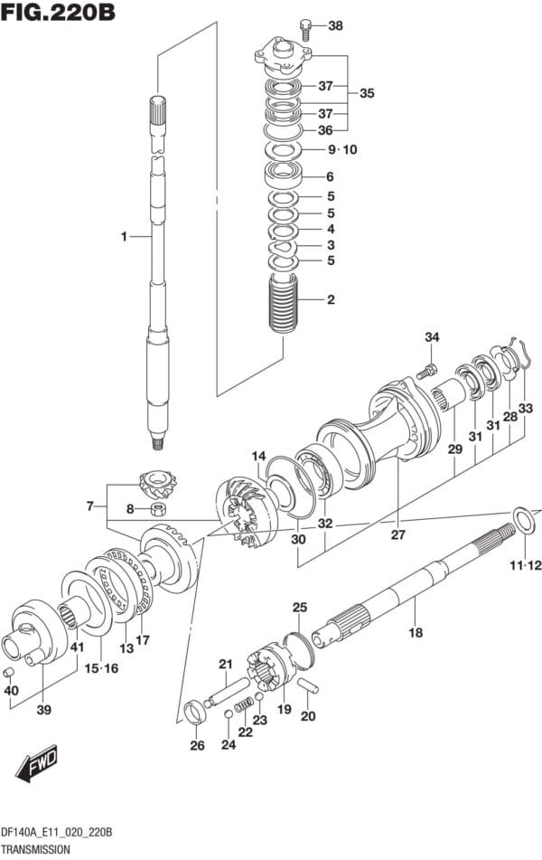 DF100AT,115AT,AZ,AST,140AT,AZ-040001 Transmission (DF115AT)(DF140AT)