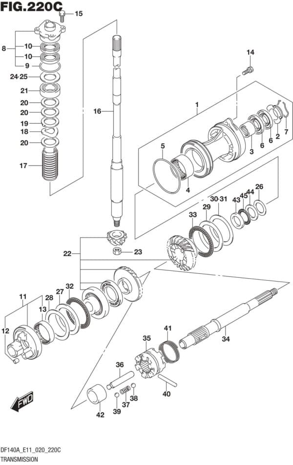 DF100AT,115AT,AZ,AST,140AT,AZ-040001 Transmission (DF115AZ)(DF140AZ)