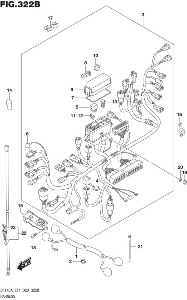 DF100AT,115AT,AZ,AST,140AT,AZ-040001 Harness (DF115AST)(DF115AT)(DF115AZ)