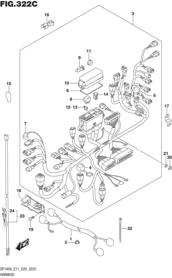 DF100AT,115AT,AZ,AST,140AT,AZ-040001 Harness (DF140AT)(DF140AZ)