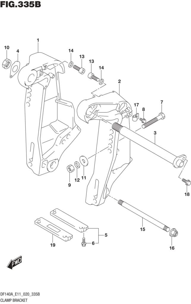 DF100AT,115AT,AZ,AST,140AT,AZ-040001 Clamp Bracket (DF115AST E03)